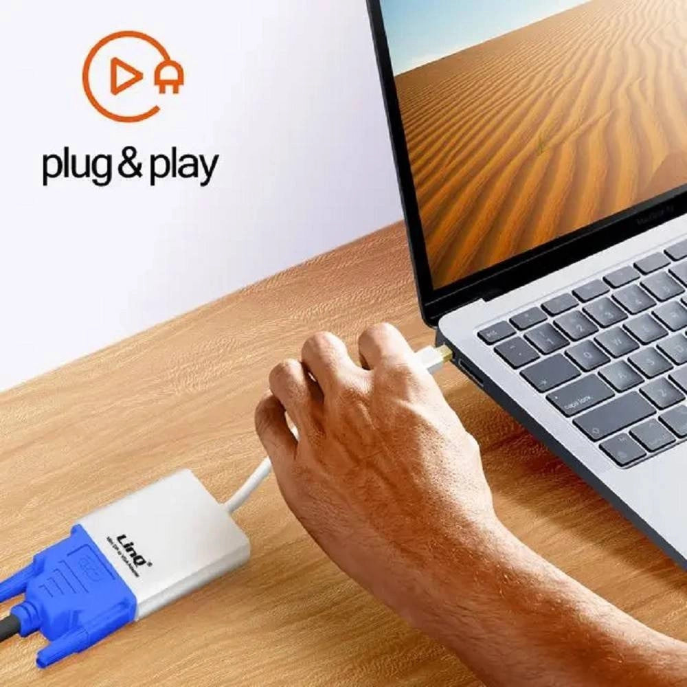 Trade Shop - Adattatore Convertitore Cavo Da Mini Displayport Mini Dp A Vga Monitor Mdp-vga226 -