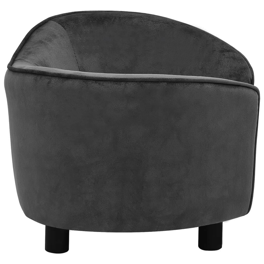 Divano per cani 69 cm peluche grigio scuro 02_0000167