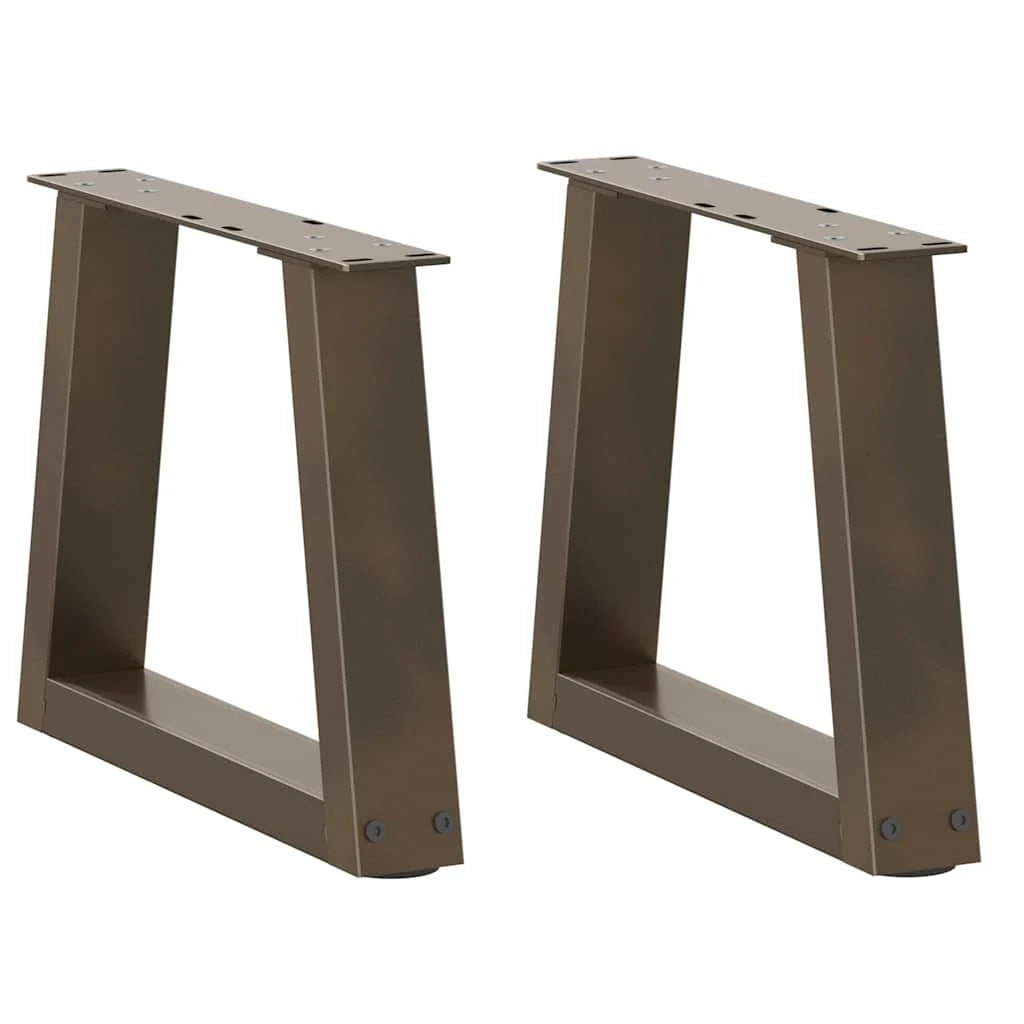 Set di 2 gambe regolabili per tavolino da caffè a forma di V 40 x 31 cm design moderno acciaio naturale 02_0056823