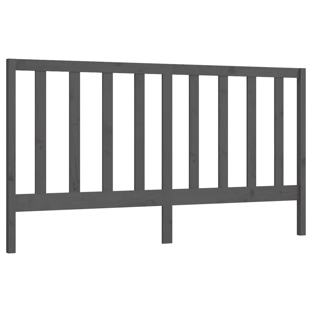 Testiera | Testata per Letto Grigia 206x4x100cm in Legno Massello di Pino