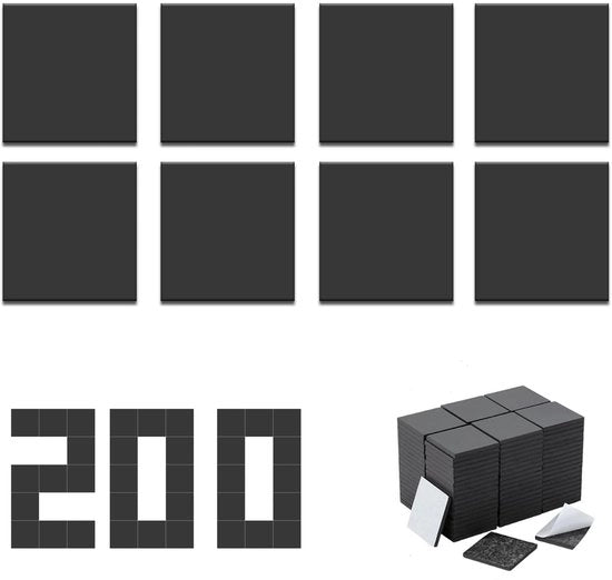 Pacco di 200 adesivi magnetici autoadesivi, 1 x 1 cm adesivi magnetici autoadesivi, garantiti la massima aderenza, ideali per scuola, famiglia, ufficio, lavagna bianca, frigorifero.