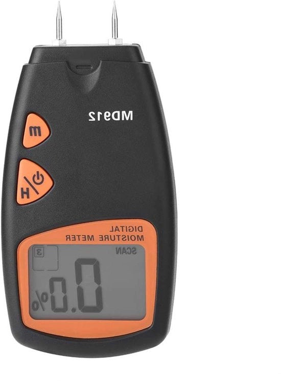 Vochtmeter Digitale con Display LCD per Test di Umidità del Legno - Detector di Umidità del Legno 4-pini con Idrometro - Tester di Umidità con Tecnologia MD912