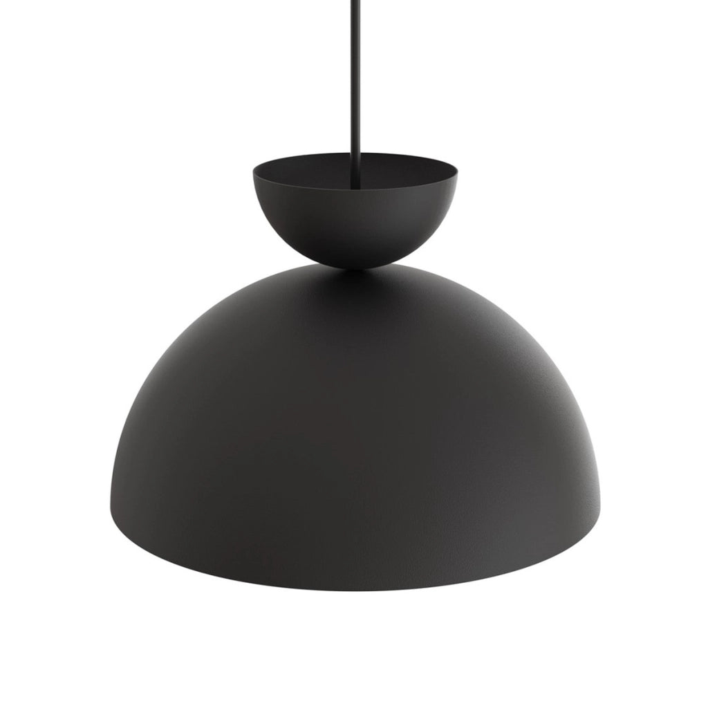 Lampada a sospensione LUNARO in acciaio nero opaco
