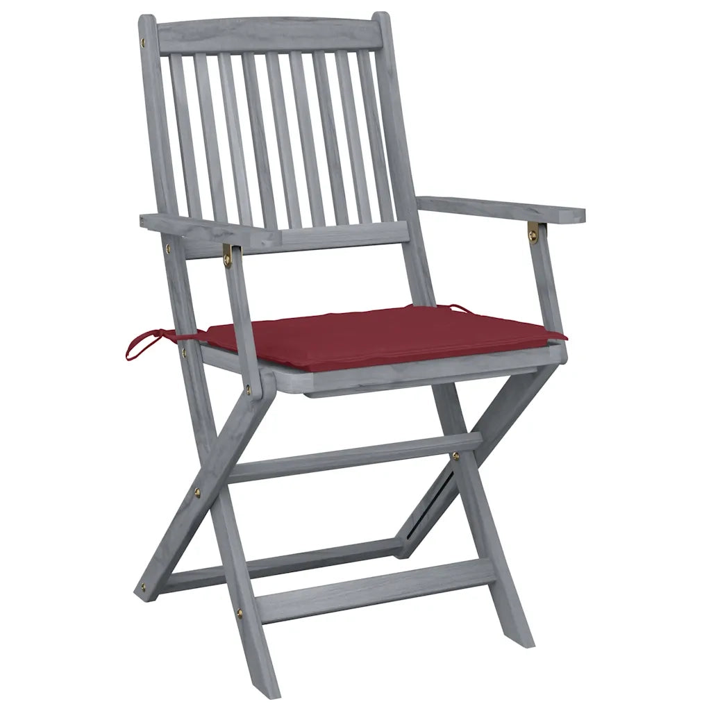 Sedie da Giardino Pieghevoli 4pz con Cuscini in Massello Acacia cod mxl 76014