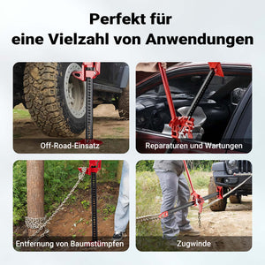 Binda per auto e fuoristrada, cric di sollevamento, portata max 3000 kg, altezza di sollevamento max 76 cm