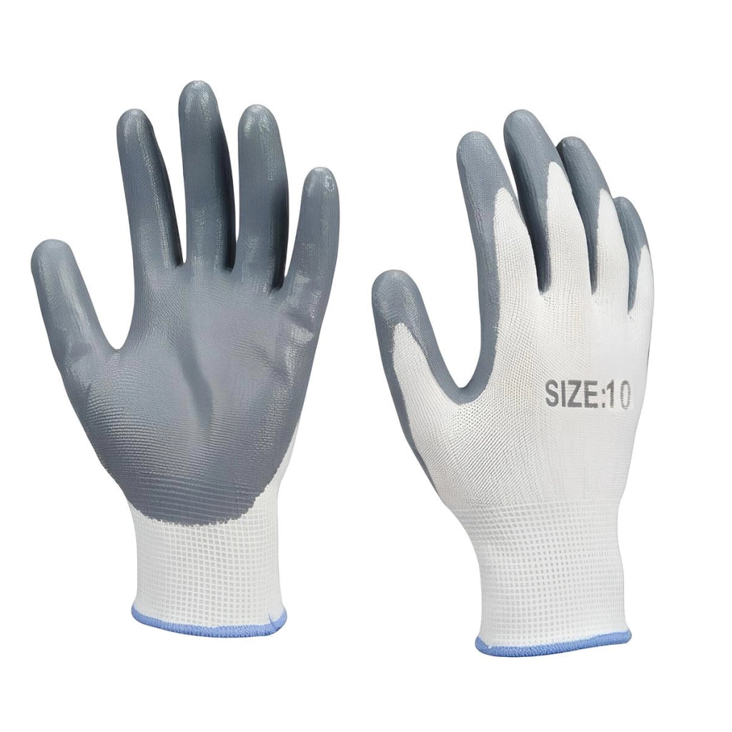 Guanti protettivi taglia 10 in tessuto comodo e resistente Bianco / Grigio Avizar