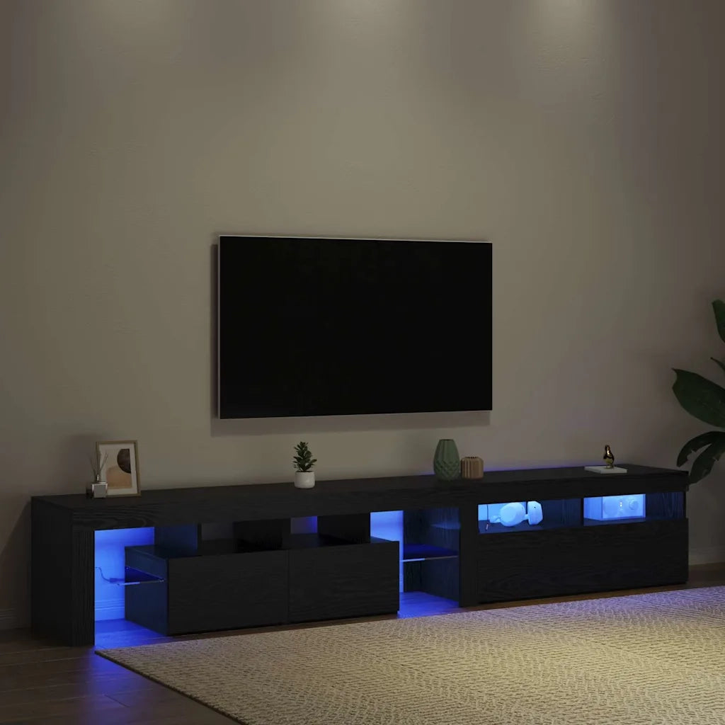 Mobile TV 2 pz-Mobile per TV-Credenza TV Rovere Nero 260 x 37 x 40 cm Legno multistrato 280533