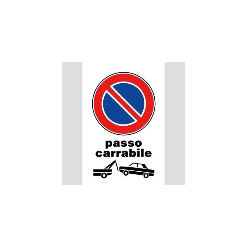 CARTELLO 'PASSO CARRABILE CON AUTORIZZAZIONE' 20x30 cm - 10 pezzi