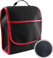 Organizzatore per auto con chiusura a clip per contenitore di bagagliaio con colori nero e rosso