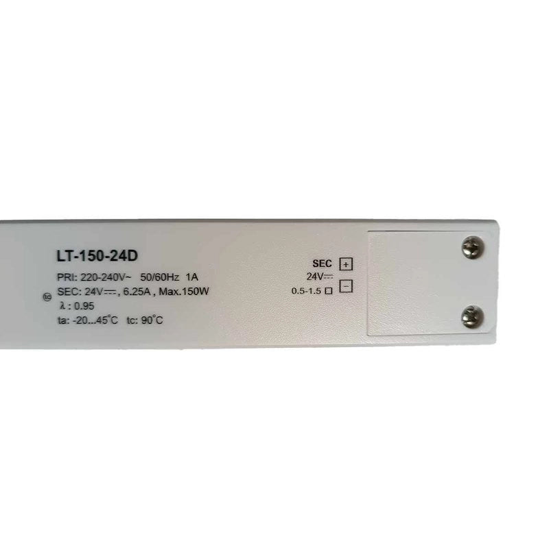 Alimentatore Dimmerabile DALI2 PUSH Pulsante 24V 150W Super Slim 400X32X21,6mm