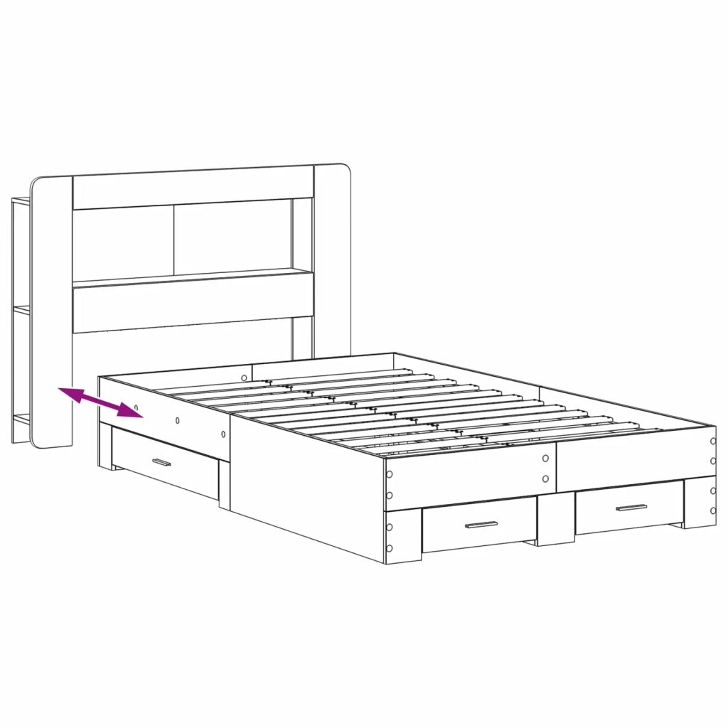 Telaio del letto con storage Sonoma grigio 120 x 190 cm 3433841