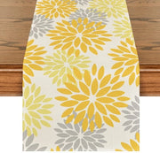 Fiori di Dahlia in Stile Fashion, Tavolo da Cucina Decorativo Estivo, Decorazione Interna per Feste, Dimensioni 40x180 cm
