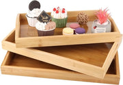 Piatto di servizio in legno rettangolare con maniglie - per colazione - servizio e bevande