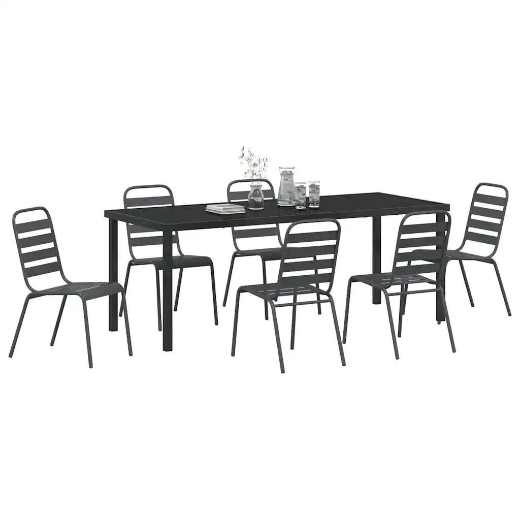 Set da Pranzo per Giardino 7 pcs Antracite 3379301