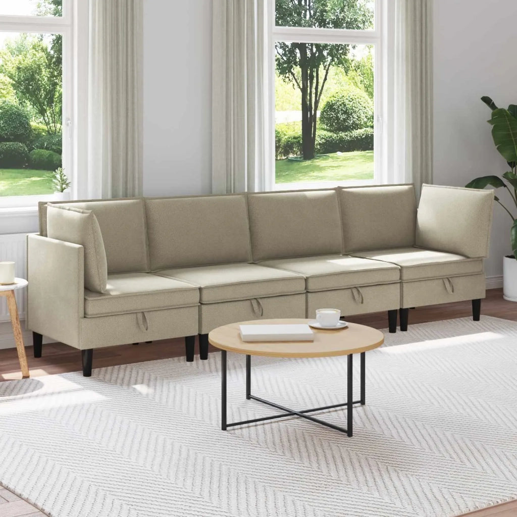 Set di mobili per il soggiorno 4 pcs Sabbia Tessuto 3413789