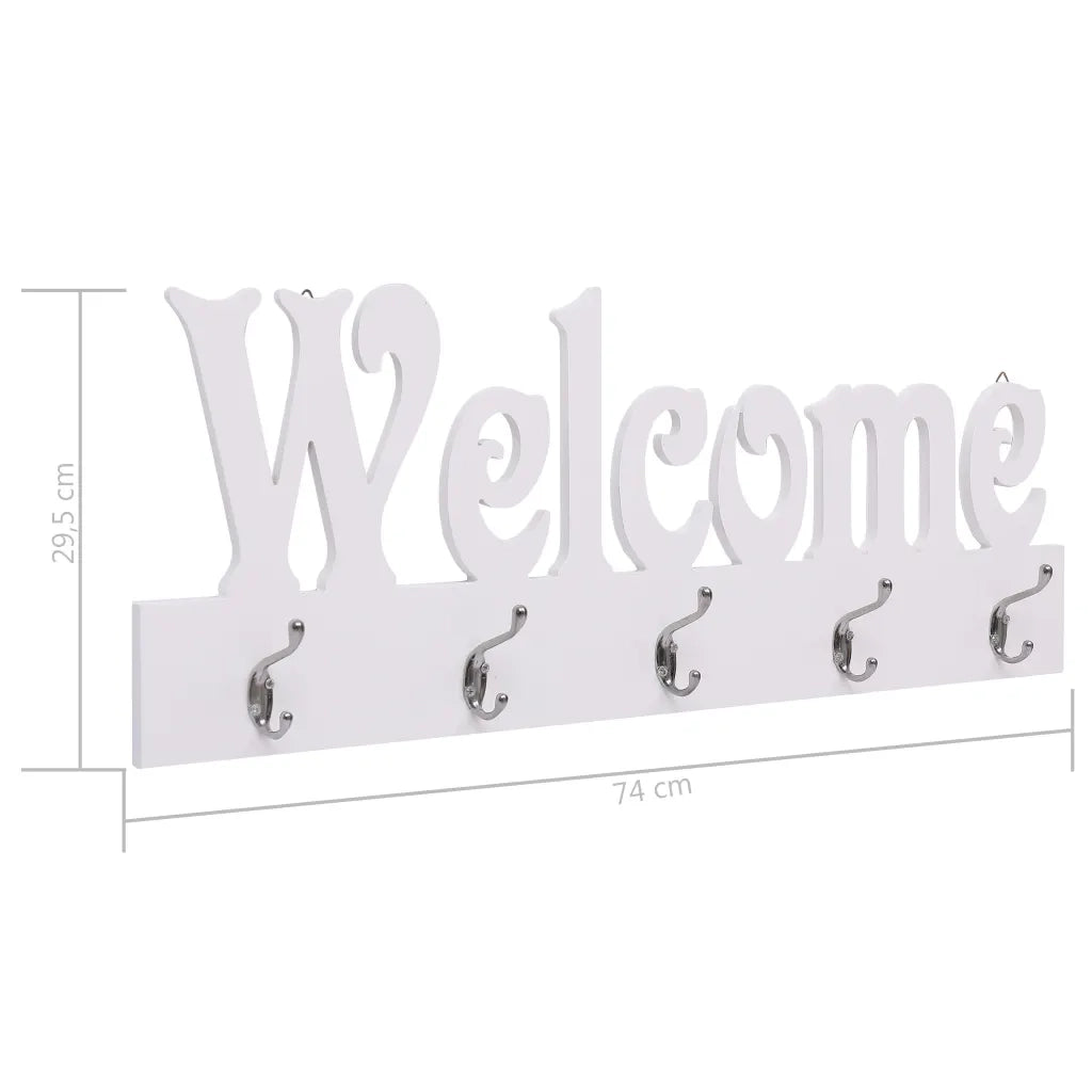 Appendiabiti a Muro WELCOME Bianco 74x29,5 cm CFW6908549
