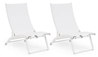 Set 2 Poltrone da Giardino 53x166,5x90 cm in Alluminio Taylor Bianco