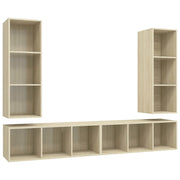 Mobile TV a Parete 4 pz | Armadietto TV | Mobile Porta TV Rovere Sonoma in Truciolato