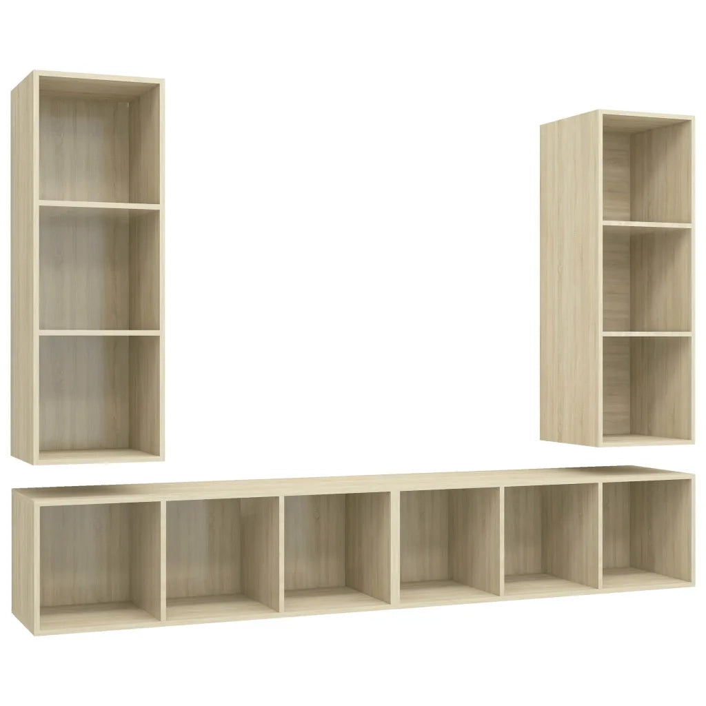 Mobile TV a Parete 4 pz | Armadietto TV | Mobile Porta TV Rovere Sonoma in Truciolato