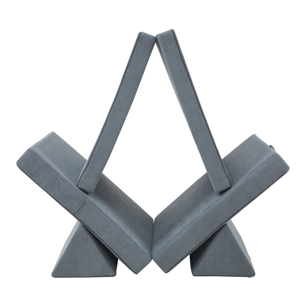 Set divano e poltrona da gioco in velluto a coste 5 pezzi 150 x 66 x 46 cm grigio 03_0009147
