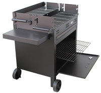 Barbecue a Legna e Carbone 120x60x92 cm con Forno per Pizza in Acciaio Etna Nero