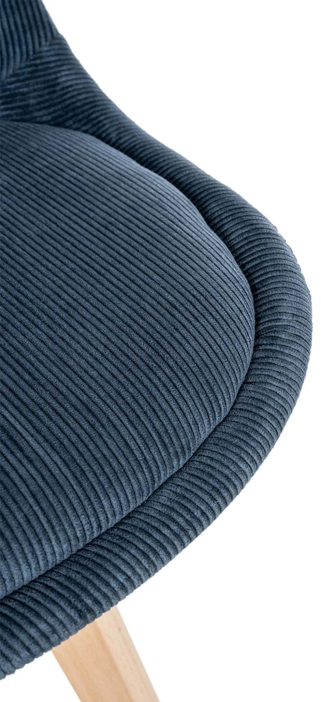 Set 4 Sedie Pranzo Linares blu scuro,Cordone