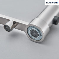 Bernd | Rubinetto da cucina a osmosi a molla a 3 vie argento Rubinetto con filtro in acciaio inossidabile spazzolato | Miscelatore da ristorante