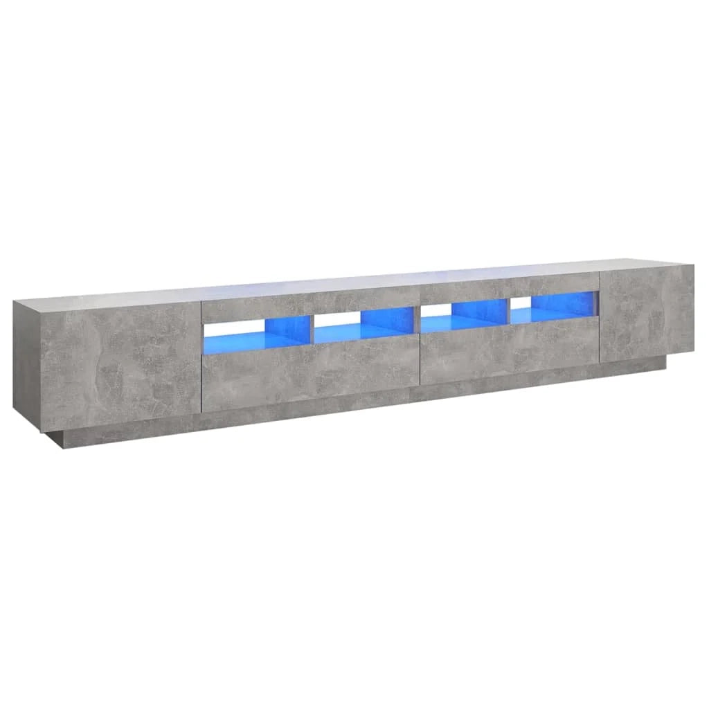 Mobile TV multimediale scaffale TV credenza mobile TV sala da pranzo soggiorno camera da letto con luci LED 260 x 35 x 40 cm grigio 02_0026570