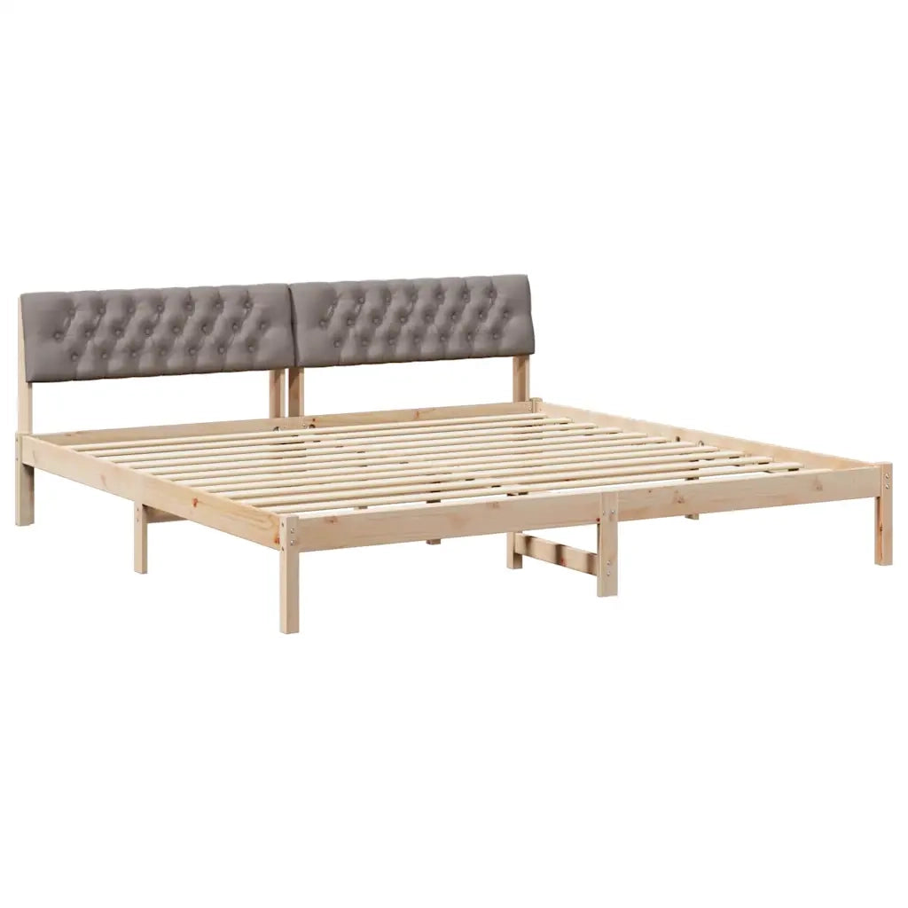 Struttura del Letto con testiera Marrone e taupe 200 x 200 cm 3394341