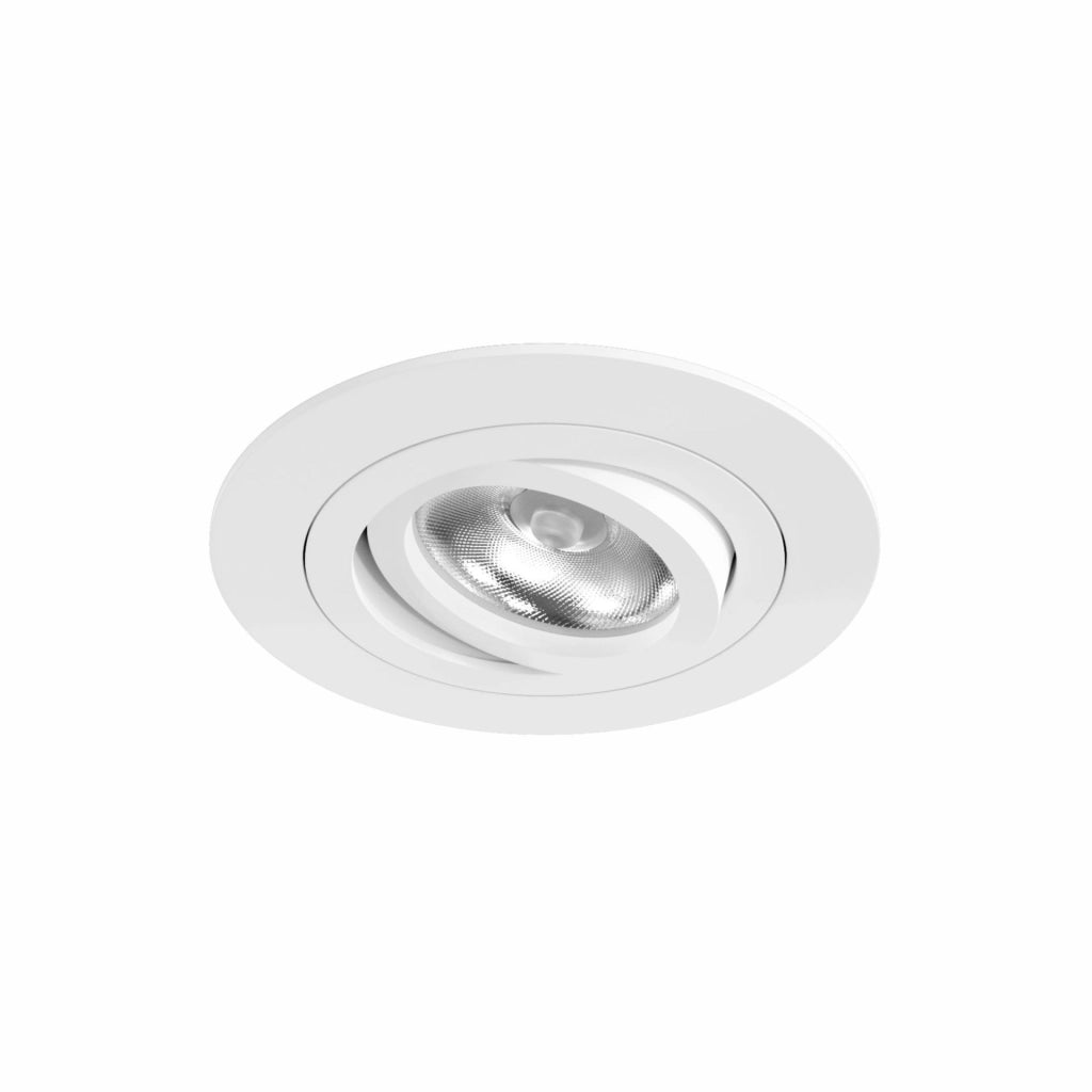 Faretto LED da Incasso Orientabile a 360° e Inclinabile a 45° per Lampadine GU10 50mm, Design Moderno Bianco Opaco, Ideale Illuminazione Interni