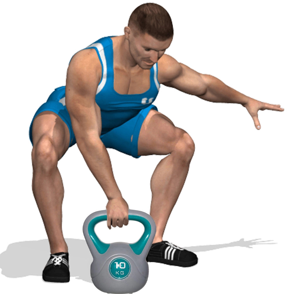 Kettlebell Esercizio Fisico Fitness Peso in Ghisa e Cemento 10 kg Manico Comodo