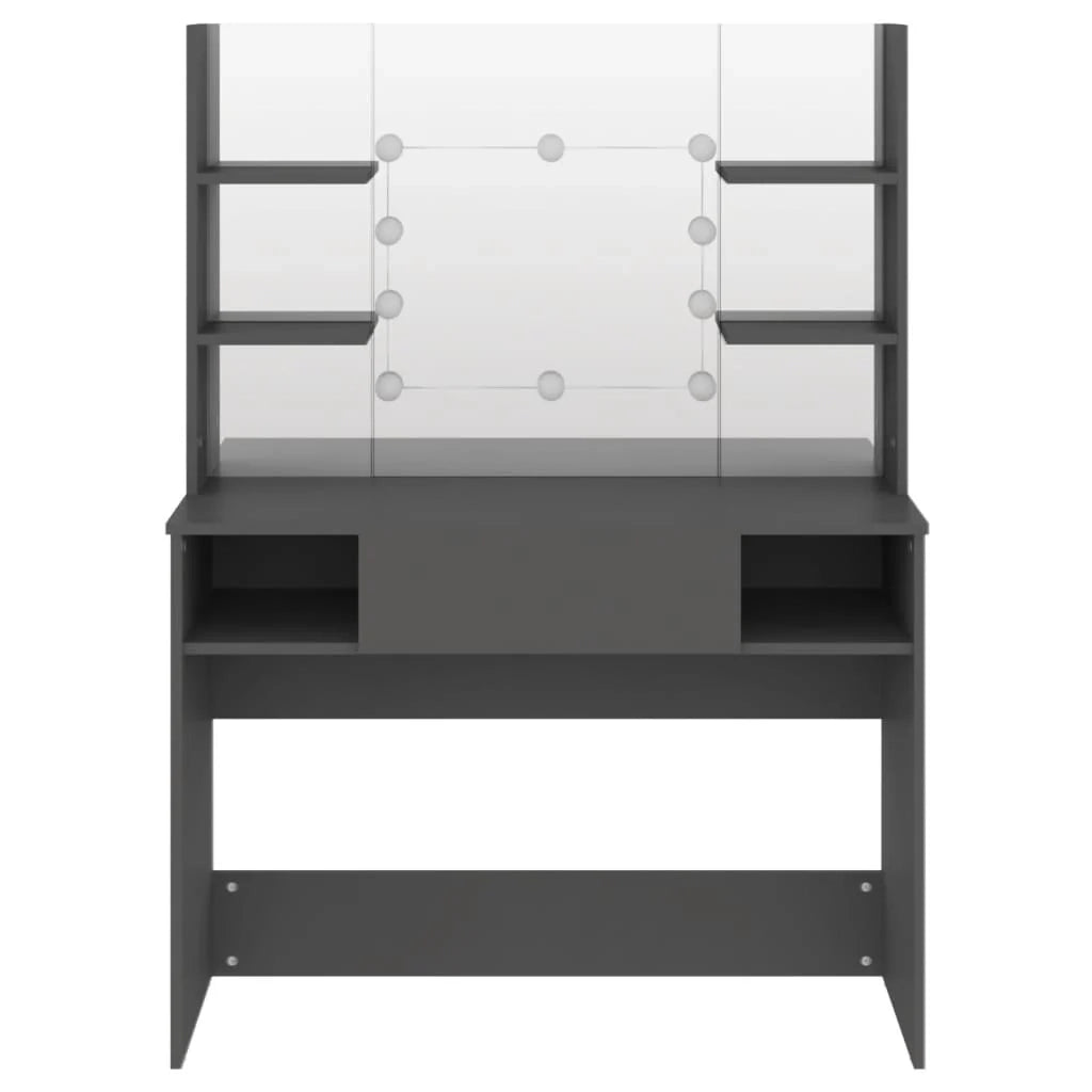 Toeletta tavolo da trucco di design mobile da camera da letto con illuminazione a LED 100 x 40 x 135 cm MDF grigio 02_0006339