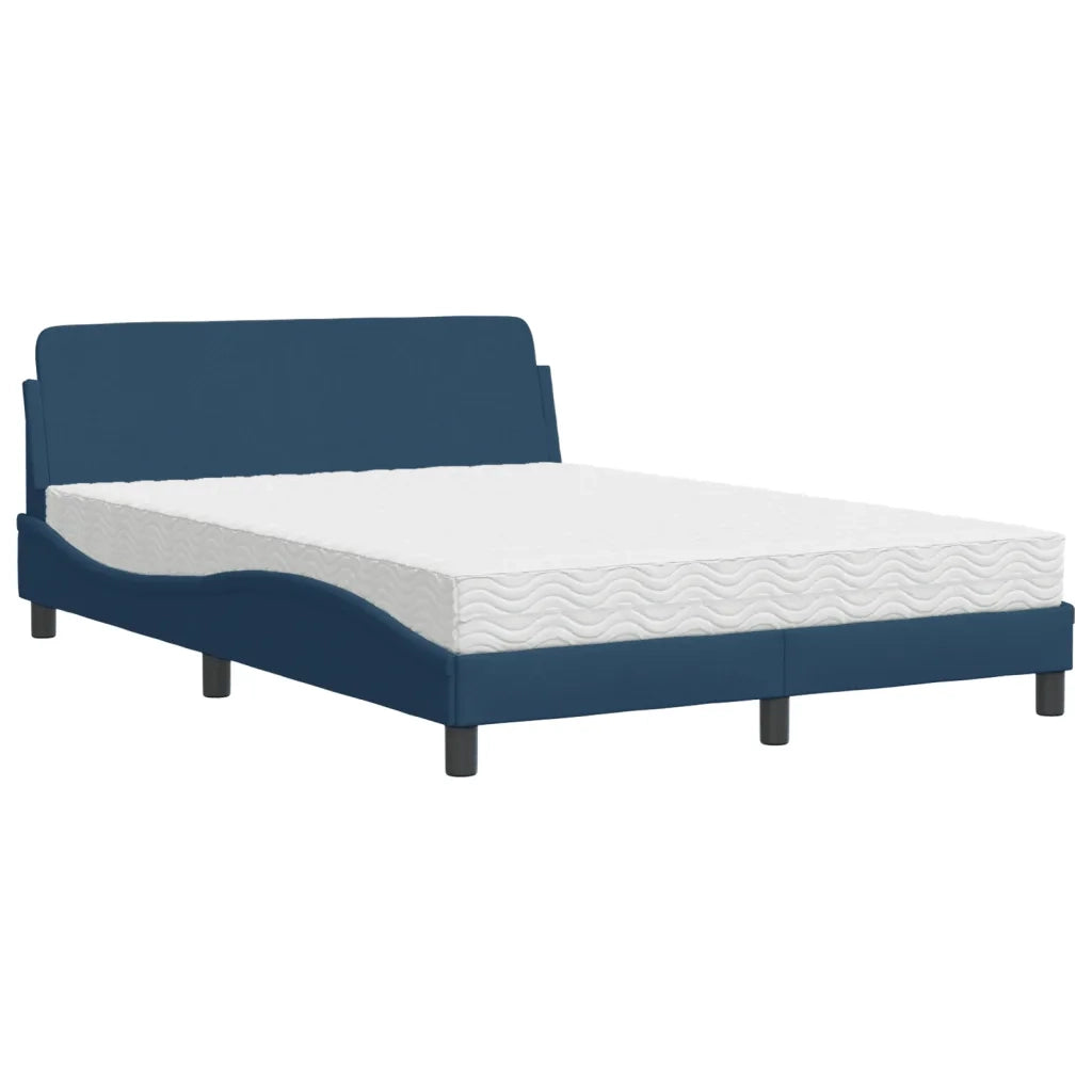 Letto con Materasso Dover Blu 140x200 cm in Tessuto