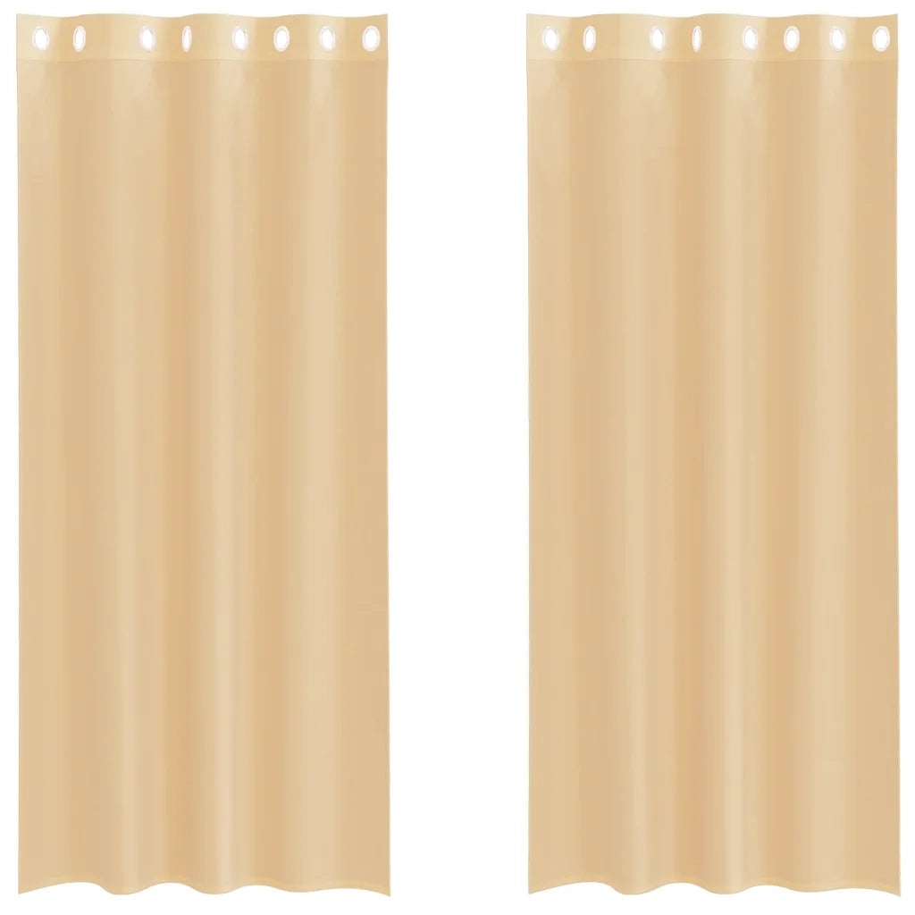 vidaXL Tende in Voile con Occhielli 2 pz Sabbia