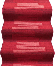 Passatoia Scala Bordata 67x300 cm Ingresso Corridoio Tappeto Cucina Gradini Zig Zag Bordeaux
