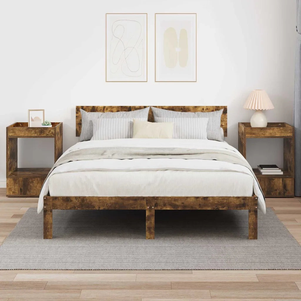 Tavolino 2 pcs Rovere fumé 40 x 40 x 56 cm Legno multistrato