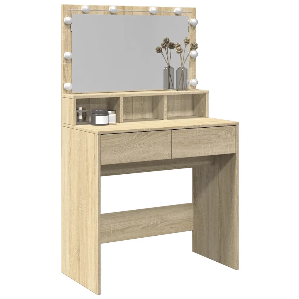 Toeletta con LED Rovere Sonoma 80x41x134,5 cm