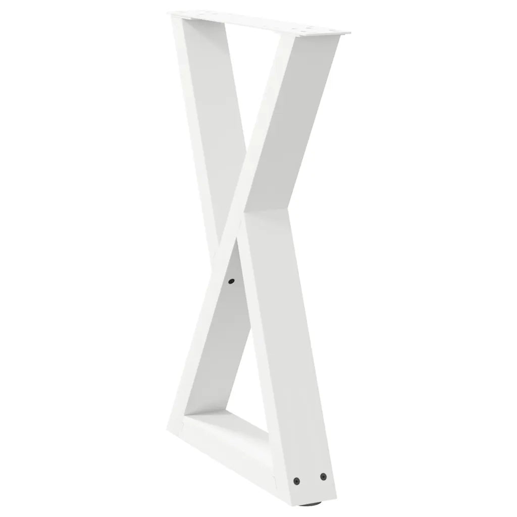 Gambe per tavolo da pranzo 2 pz bianche 60x(72-73,3) cm in acciaio