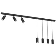 Barra 150cm nera opaca 7 spot GU10 metallo Luminex
