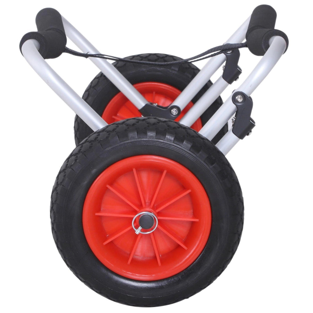 Carrello per Kayak Pieghevole in Alluminio 60x30x37 cm Max 60kg Argento e Nero