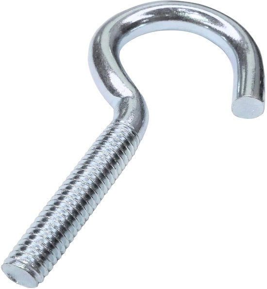 Set di viti a gancio a 10 pezzi - M6x60mm - Acciaio zincato - Elemento di fissaggio - Resistente all'ossidazione - Argento - Facile da montare - Gancio