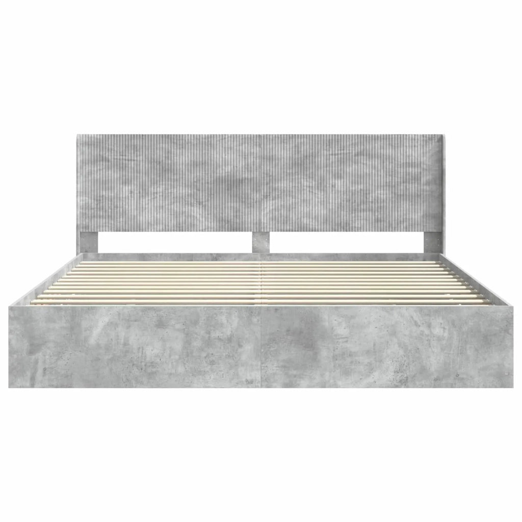 Struttura del letto con stoccaggio e testata Grigio Cemento 3413920