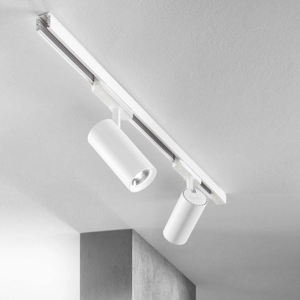 FARO BINARIO PLANE BIANCO LED 30W 3700LM 3000K 7X15CM