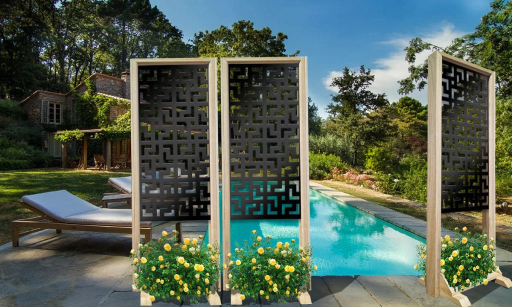 LABYRINTH L - Separè - Paravento modulabile - 70x190cm - in Legno e PVC Colore: nero