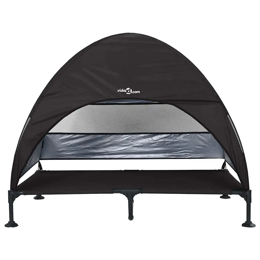 Letto per Cani Elevato Nero 127 x 81 x 108 cm Tessuto e acciaio 42008221