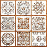 Schede per pittura 9 pezzi - Schede riutilizzabili - Schede per hobby - Schede per decorazione domestica - 15,2 x 15,2 cm - Materiale PET duraturo
