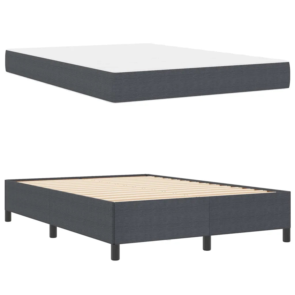Struttura del letto Grigio scuro 140 x 190 cm Tessuto