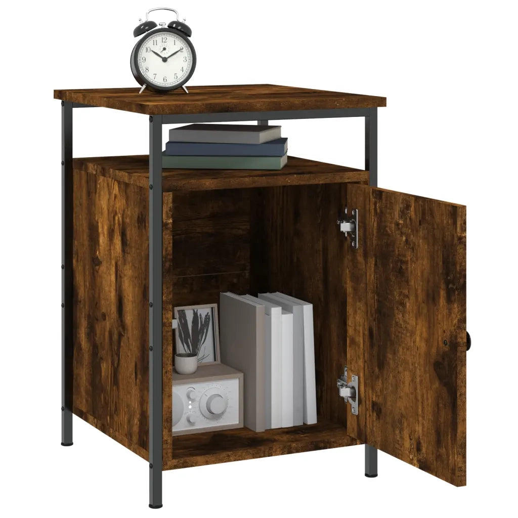 Comodino Rovere Fumo 40x42x60 cm Legno Multistrato 825867