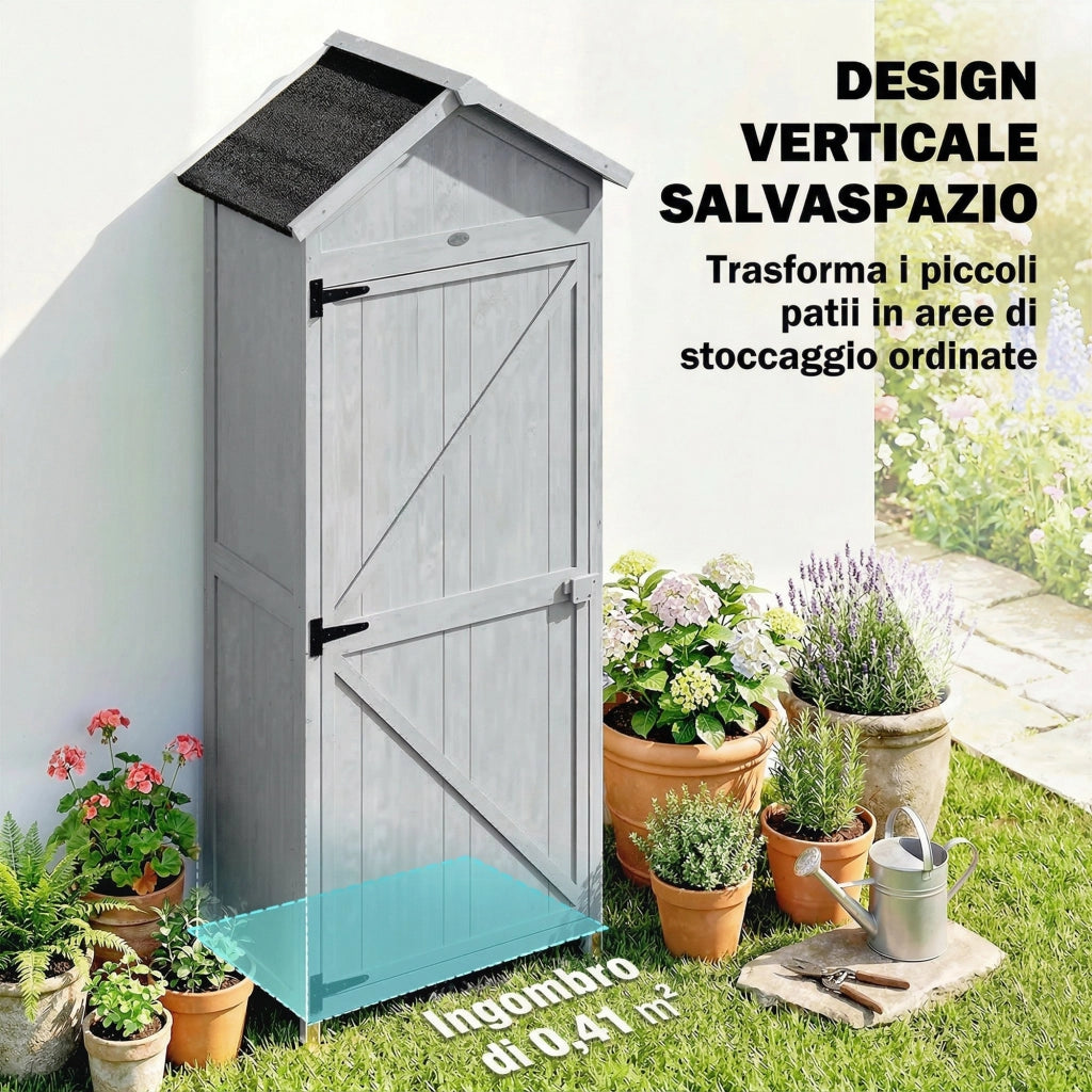 Armadio con Banco Lavoro Ribaltabile in Legno ¨C Minimal ¨C 77x52.5x178cm