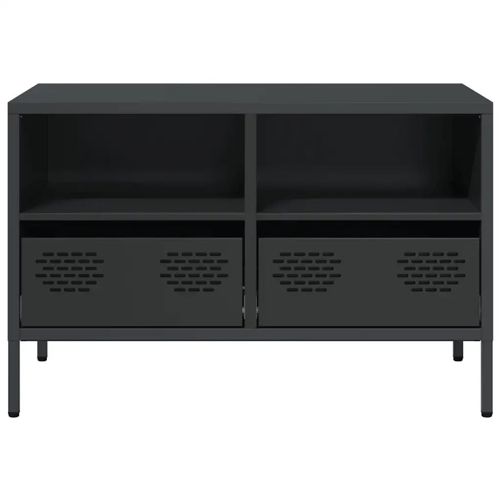 Mobile TV Nero 68x39x43,5cm in Acciaio Laminato a Freddo 851316